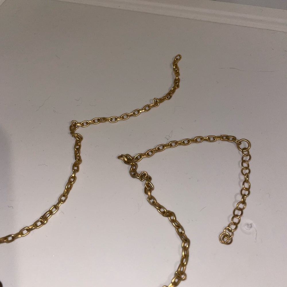 Dior Gold-Tone Logo Charm Layered Necklace with Pave Connector - Picture 3 of 3